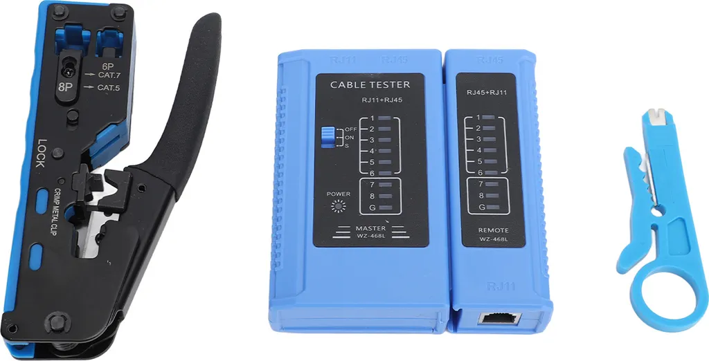 Kit Réseau RJ45 pour Installer vos Câbles Cat6 et Testeur de Connexion