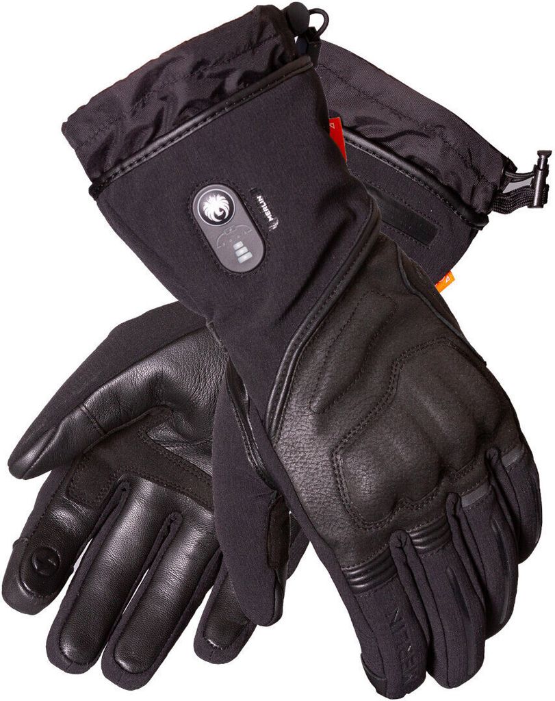 Merlin Curborough D3O beheizbare wasserdichte Motorrad Handschuhe, schwarz, S