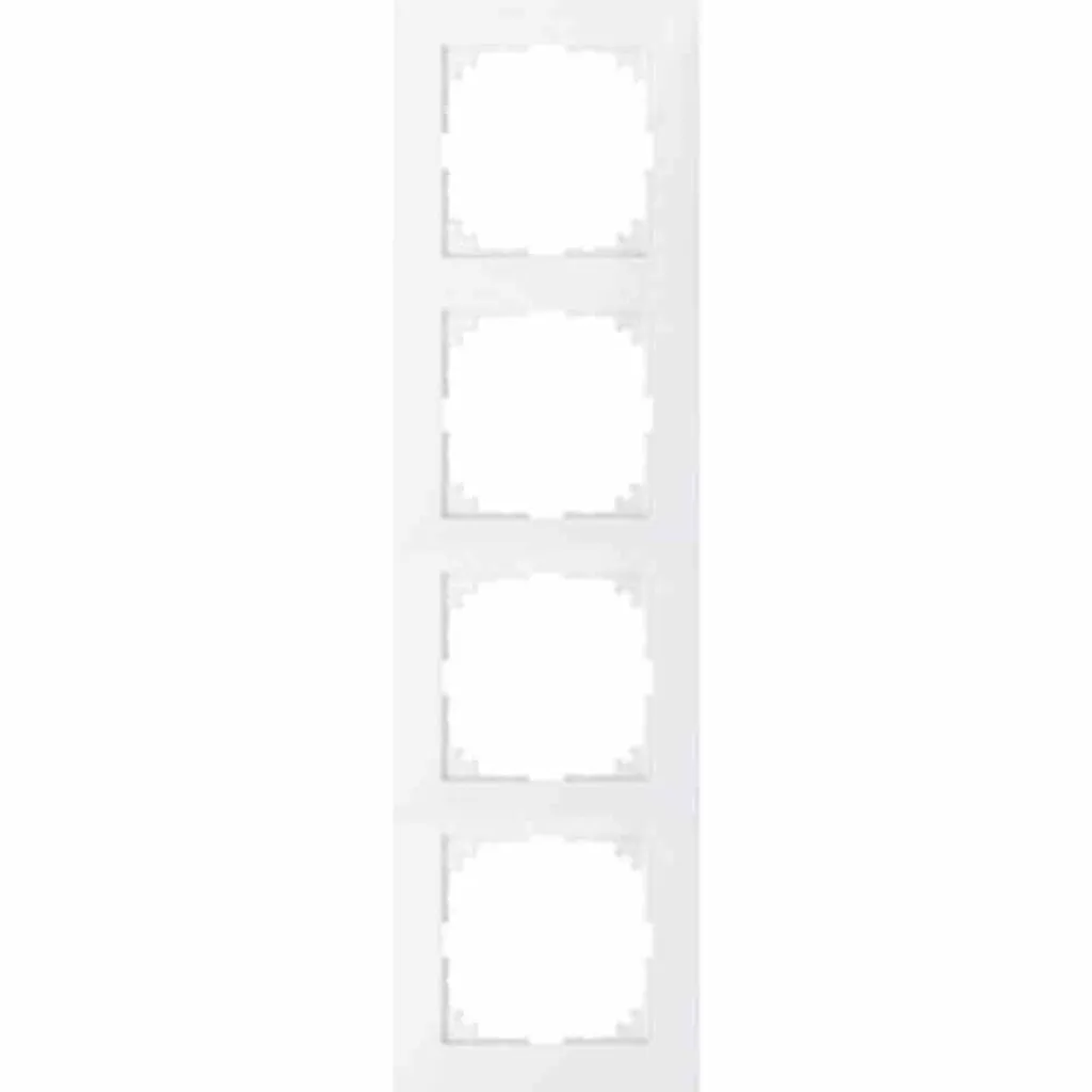Cadre quadruple Merten MEG4040-3619 blanc polaire pour alignement mural parfait