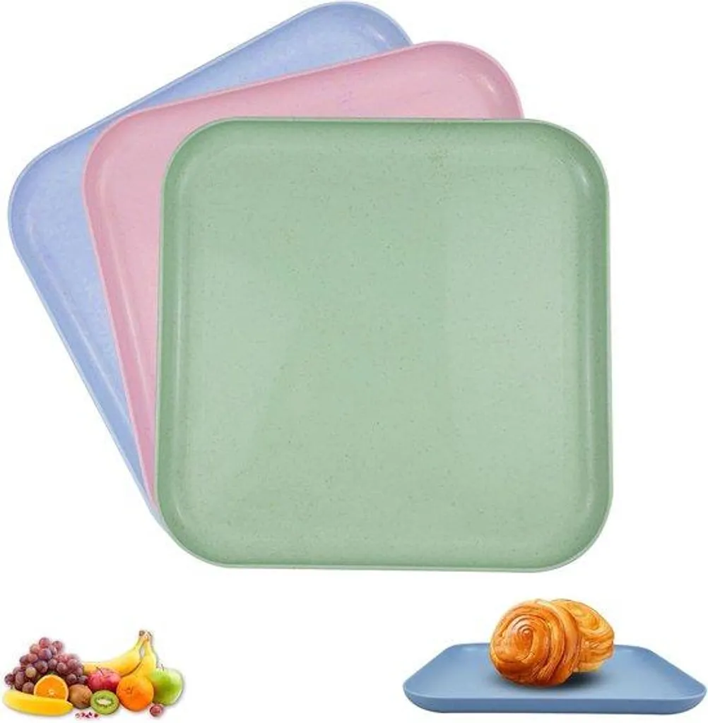 Plateau de service anti-renversement carré plastique x3 de 29cm