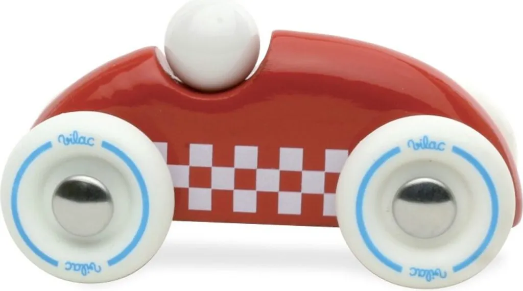 Voiture miniature en bois rouge - Jouet d'éveil premier âge rallye Vilac