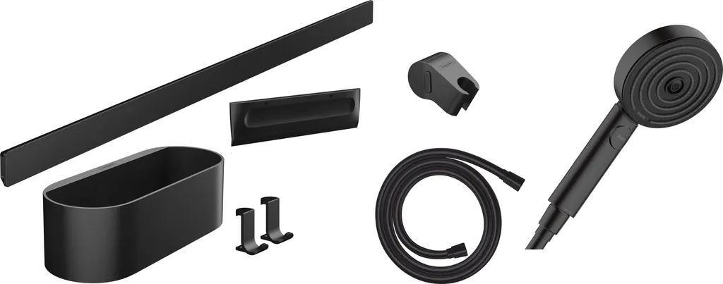 Set Doccia Senza Buchi Hansgrohe WallStoris 24291670 Nero Opaco