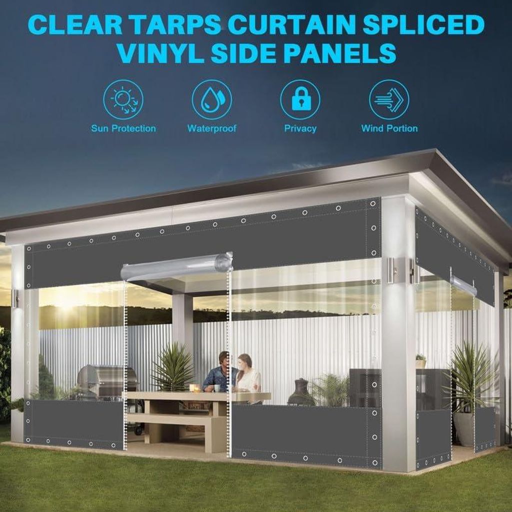 Bâche transparente avec œillets, imperméable pour Image du produit 