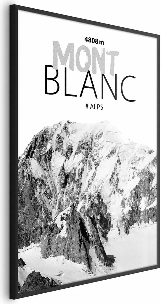 Quadro Monte Bianco 40x60 Design Moderno - Cornice Nera Elegante