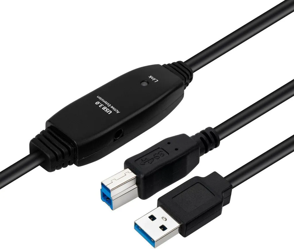 Câble USB 10m pour Imprimante et Scanner - USB 3.2 Gen 1 Actif Noir