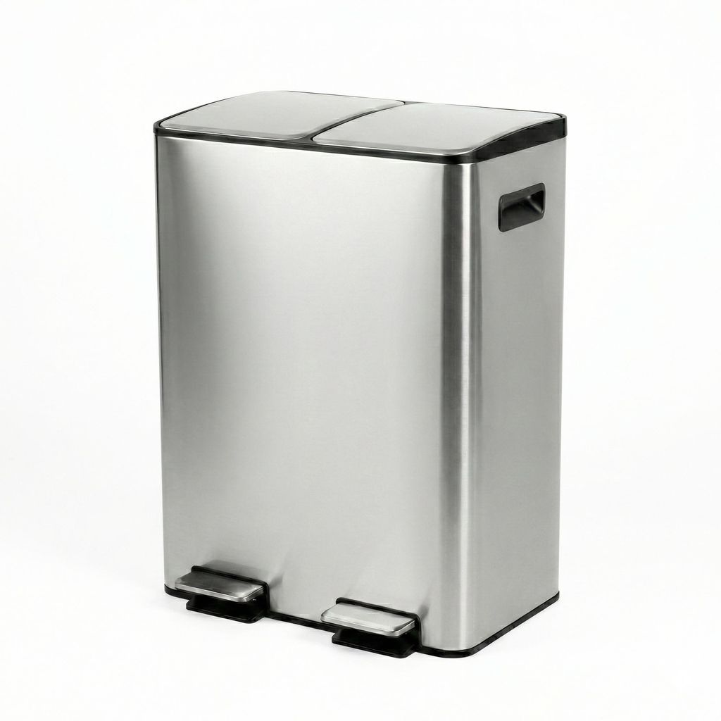 Afvalbak SOLV, dubbel compartiment, 60 liter – Productafbeelding 