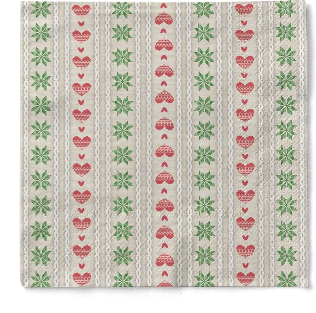 Sovie HOME Weihnachtsserviette Trixi in Rot-Grün aus Tissue 33 x 33 cm, 3-lagig, 20 Stück