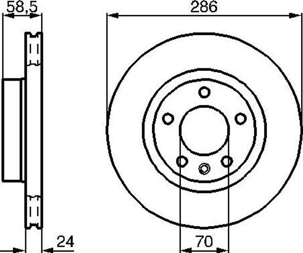 Bosch 0986478594 Disque de Frein Haute Qualité 569053 pour Omega B