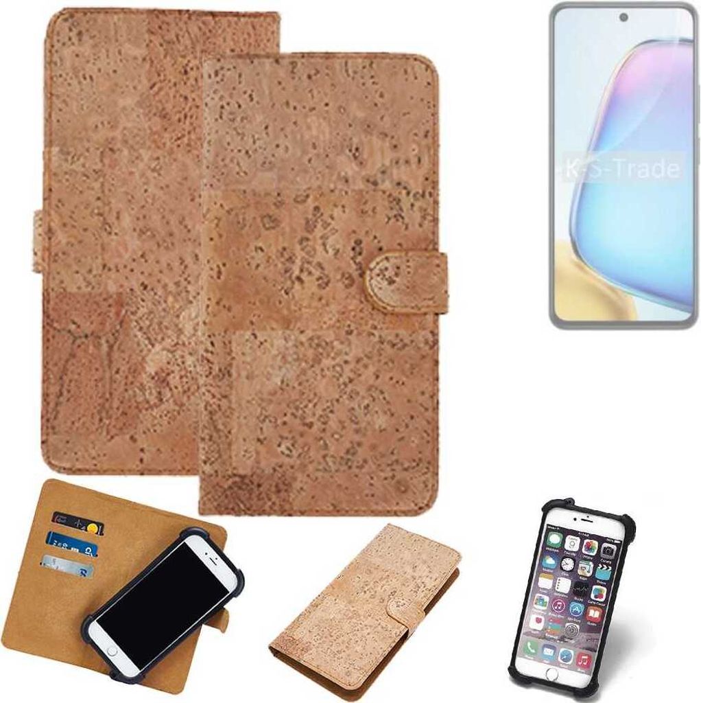 K-S-Trade Hülle kompatibel mit Vivo Y200t Kork Handyhülle Cover Schutzhülle TPU Case Bumper in Hellbraun, (1x)