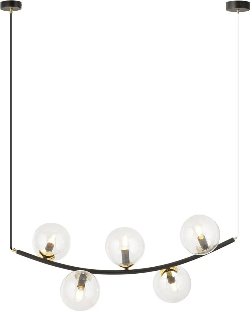 Suspension 5 Globes Transparents RITZ 1296/5 - Éclairage à 360°
