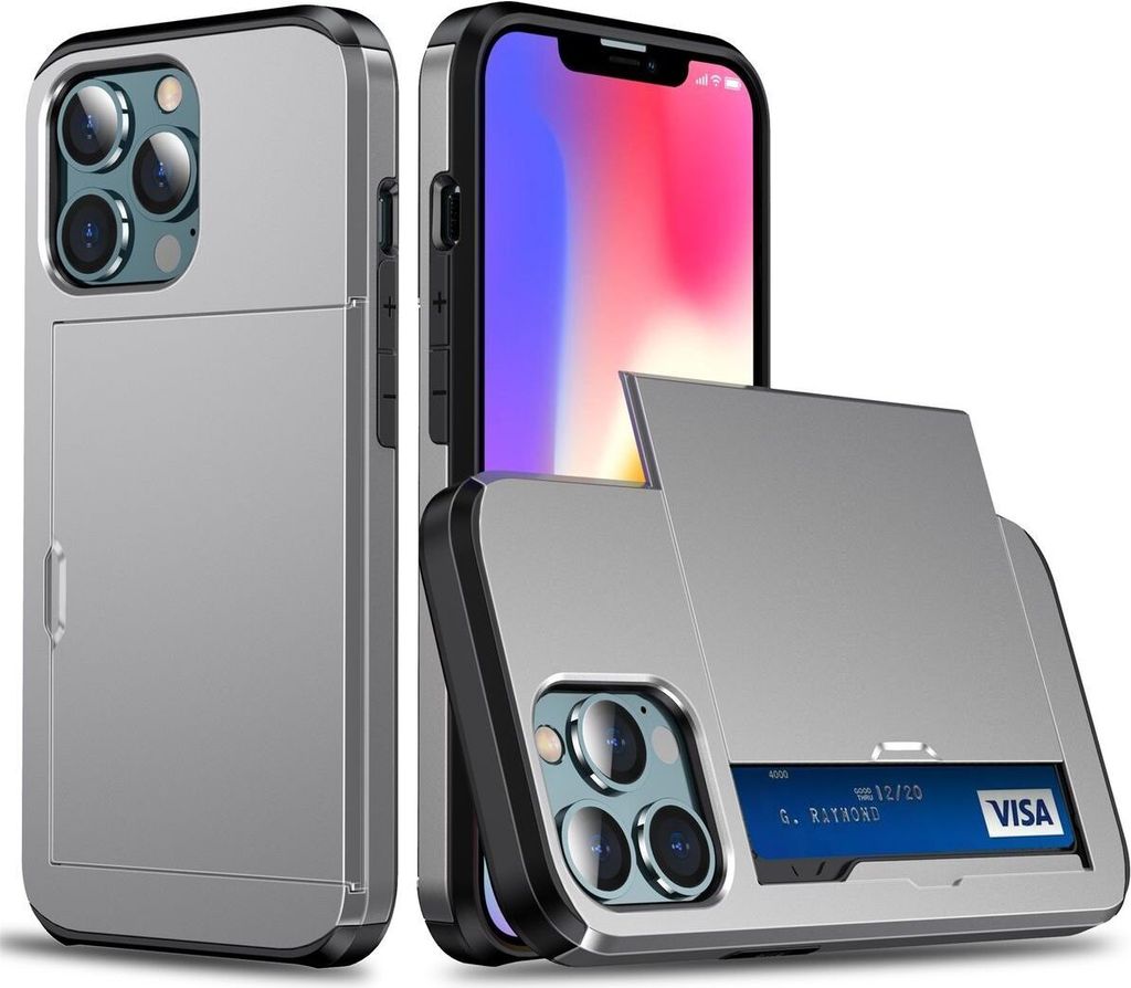 König Design Hülle kompatibel mit Apple iPhone 13 Pro Kunststoff Soft Handyhülle - Handy Case Grau