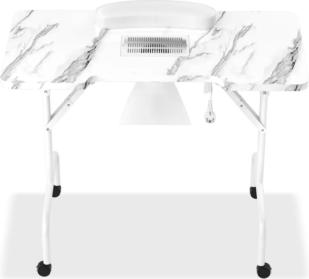 Table manucure portable sans poussière avec aspirateur et sac transport