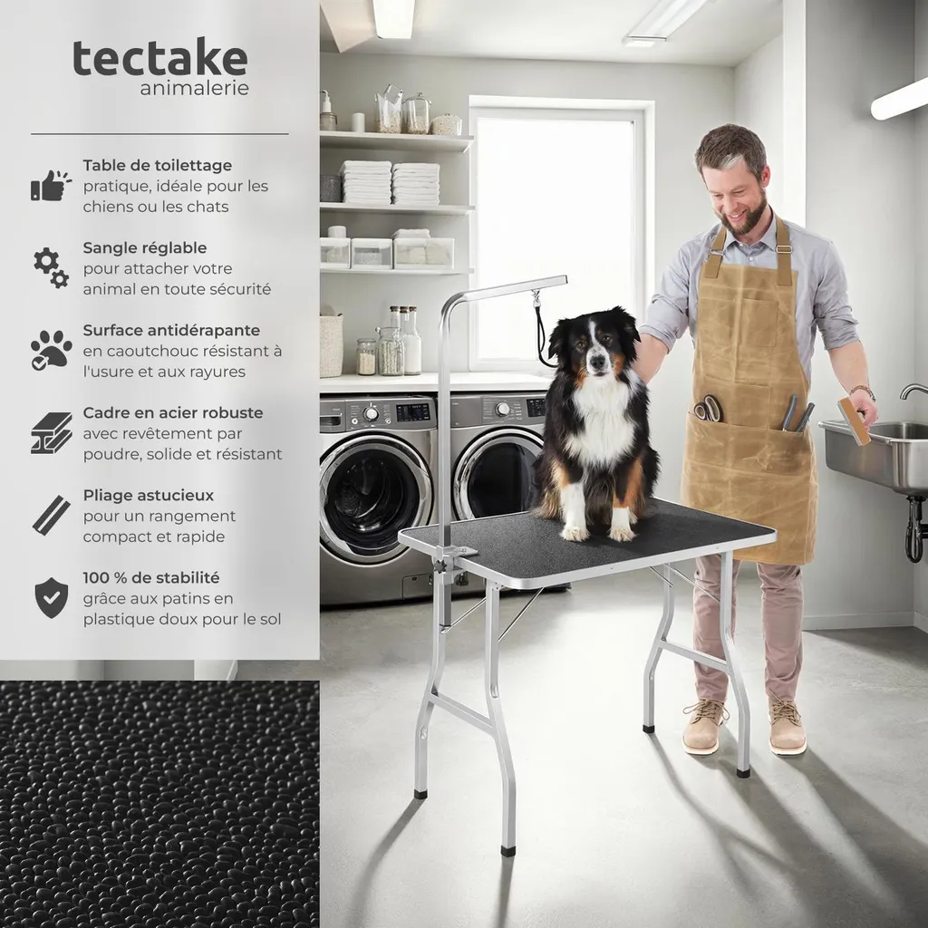 Table de toilettage ergonomique pour petits chiens avec potence - 2