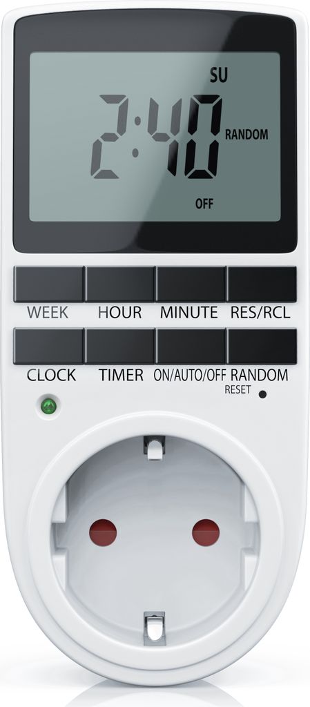 BEARWARE Zeitschaltuhr digital mit LCD-Display, 3680W, 10 konfigurierbare Programme, für Growbox, Grow Lampe, Growzelt