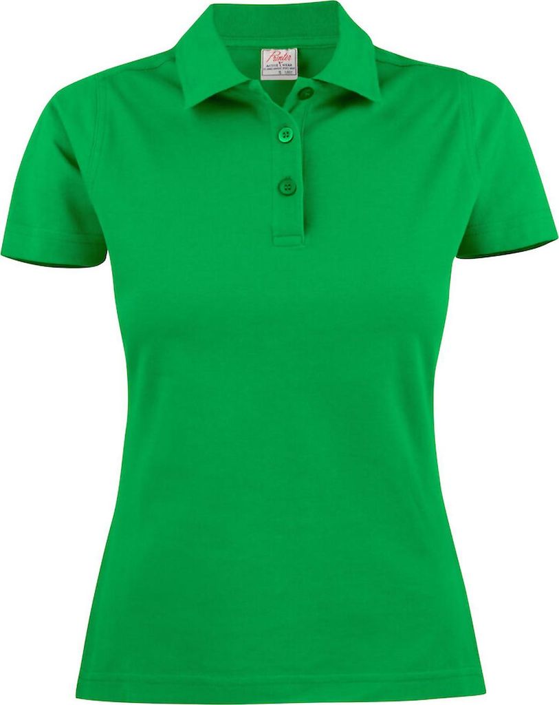 Tailliertes Damen Polohemd SURF aus 100% gekämmter Baumwolle, 200 g/m², mit Seitenschlitzen und Knopfleiste
