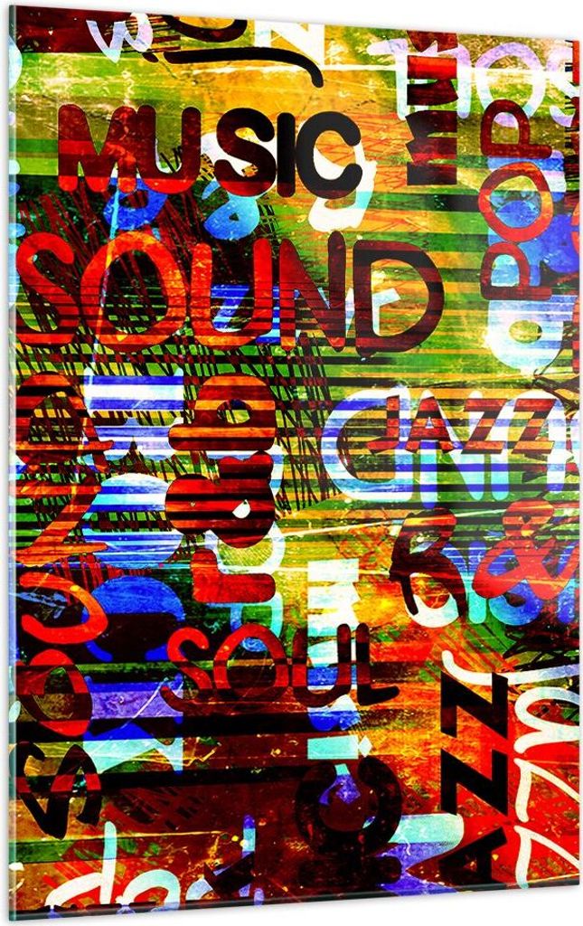 Bilder auf glas - Einteilig - Wörter Tapeten modern - 50x70cm - Glasbilder - Wandbilder - Bilder - zum Aufhängen bereit - Wanddekoration aus Glas...