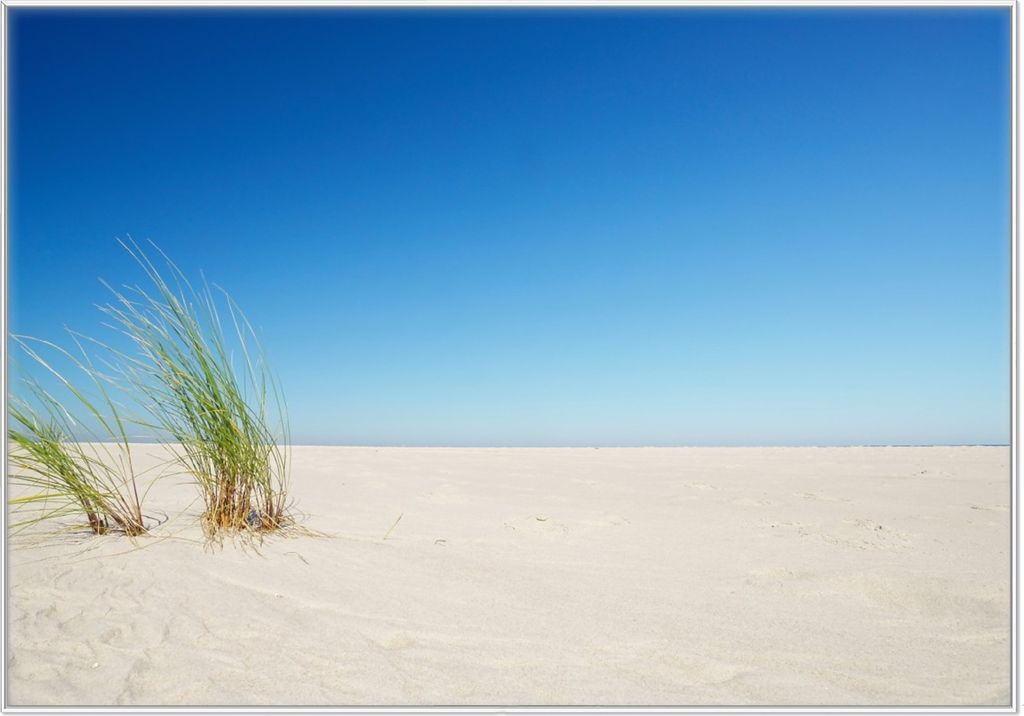 Wallario Wandbild Sandstrand unter blauem Himmel, Größe: Produktbild 