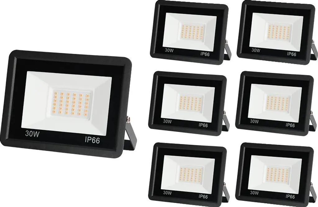 Projecteur LED 30W IP66 Anti-Intempéries x6 : Solution Éclairage Durable