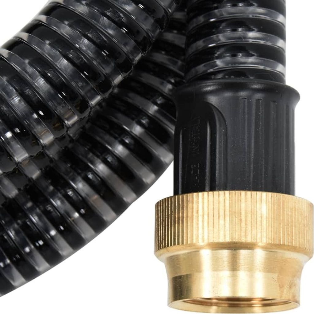 vidaXL Tubo di aspirazione con raccordi in ottone nero 1,1" Immagine del prodotto 