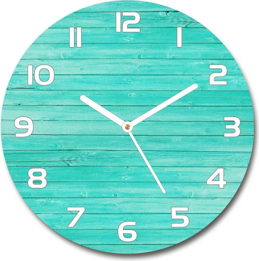 Wanduhr aus Glas 30fi Glasbild Glasuhr Gehärtetes Glas - weisse-zeiger - Green boards