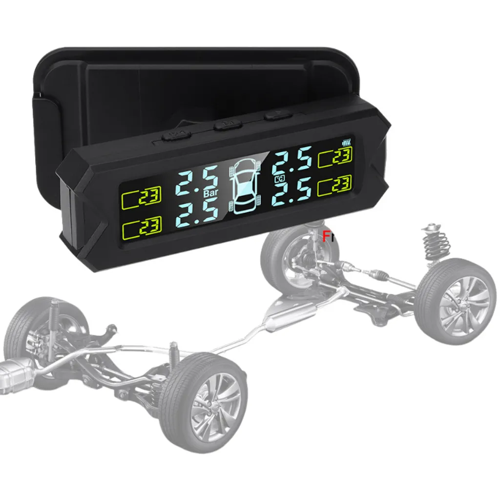 Contrôleur de Pression de Pneus Solaire TPMS avec 4 Capteurs Externes