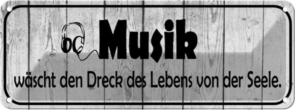 vianmo Blechschild 10x27 cm Musik wäscht Dreck des Lebens Dekoration Spruch Zitat