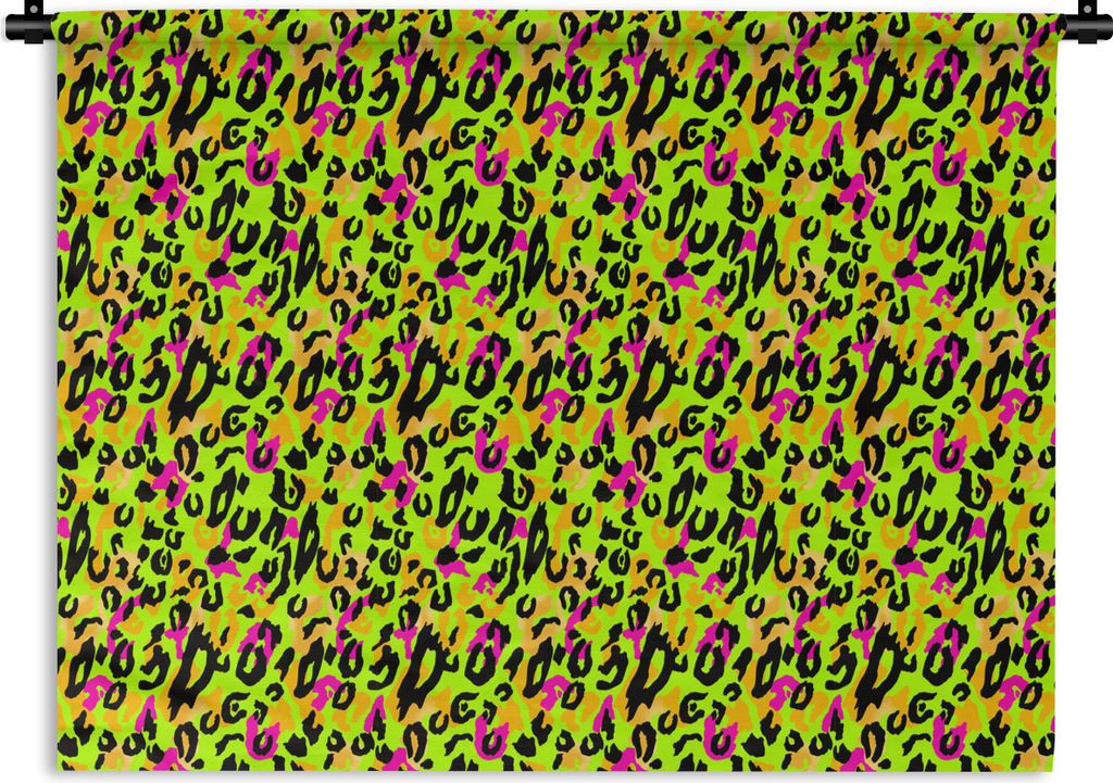 MuchoWow Wandteppich Wandbehang Pantherdruck - Muster - Neon - Gelb 60x45 cm Tapisserie Dekoration Wandtuch - Das Schlafzimmer