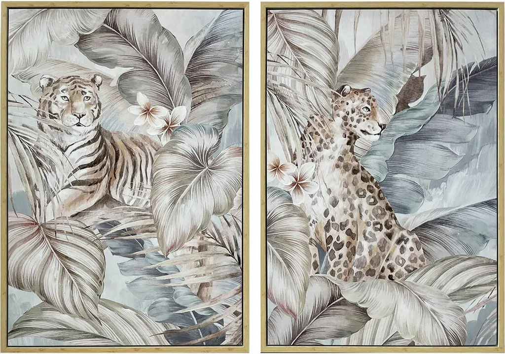 Tableau Image DKD Home Decor Tropical Jungle - Lot de 2 Pièces Déco
