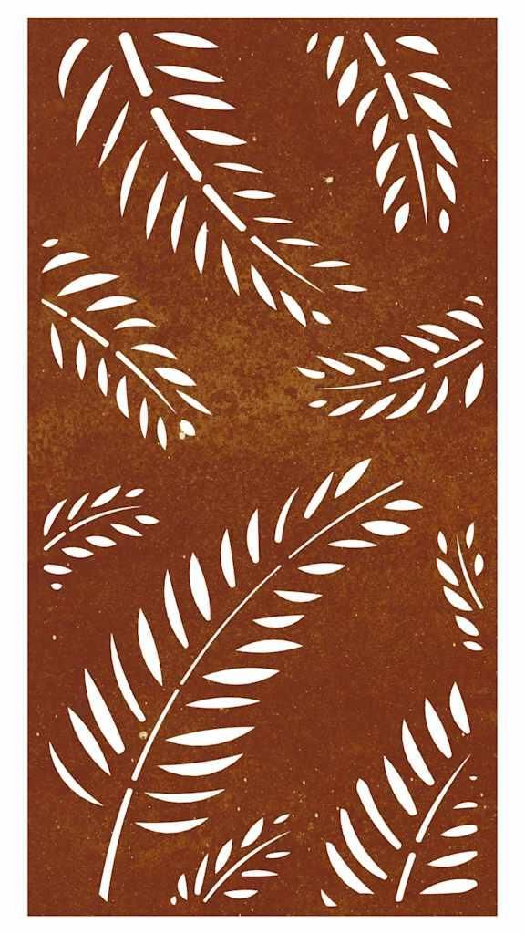 vidaXL Garten-Wanddeko 105x55 cm Cortenstahl Blatt-Design Produktbild 