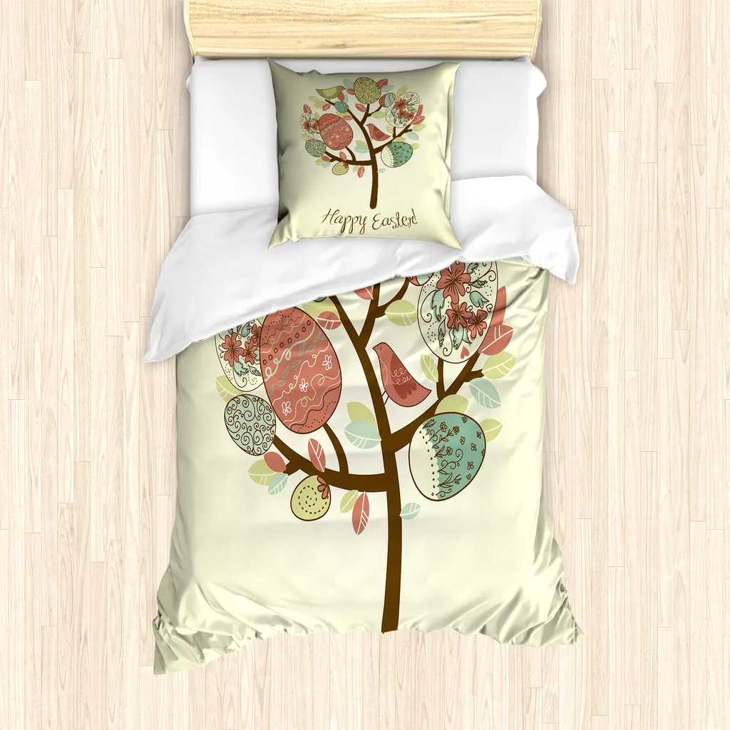 Copripiumino Foglie Primaverili 135x200 cm ABAKUHAUS Design Vintage - 1