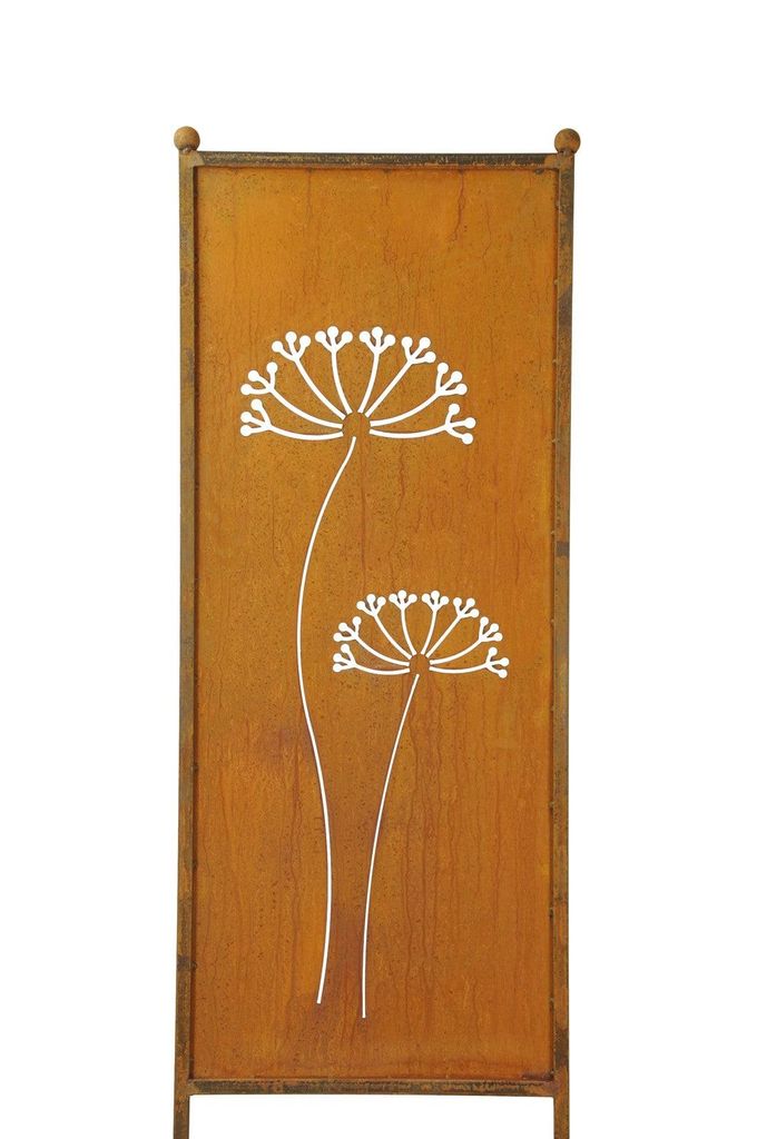 Stele Edelrost XXL Sichtschutz "Dolde" H205cm x B64cm Produktbild 