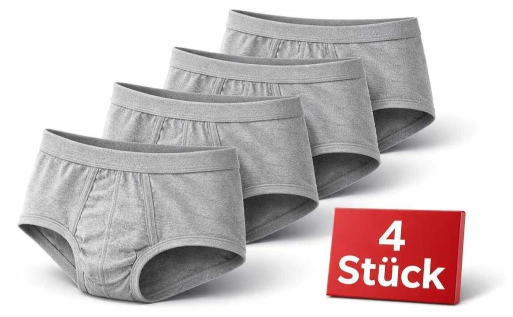 Herren Slip Unterhose 4er Pack aus 100 % Baumwolle mit Produktbild 