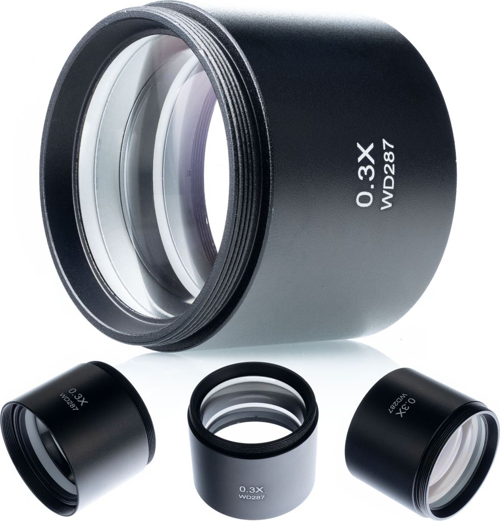 Rosfix 0,3x Objektiv – Mikroskop Objektiv | 287mm Arbeitsabstand, 48mm Gewinde | Stereomikroskope Moon Pro, Andromeda Pro