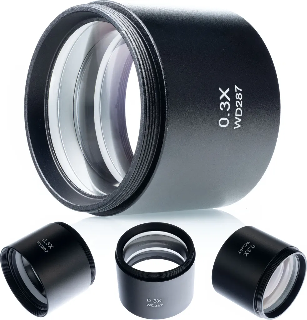 Rosfix Objectif 0,3x pour Microscope - Filetage 48mm et Distance 287mm