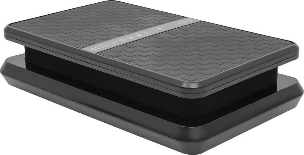 Plateforme vibrante oscillante compacte pour fitness à domicile noire