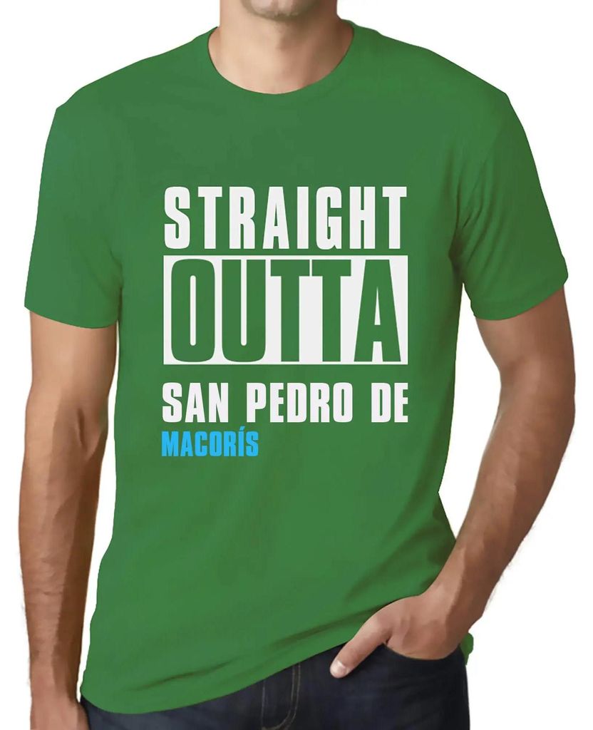 Herren Grafik T-Shirt Straight Outta San Pedro De Macorís Öko-Verantwortlich Vintage Jahrgang Kurzarm Lustige Druck Geburtstag Geschenk Mann