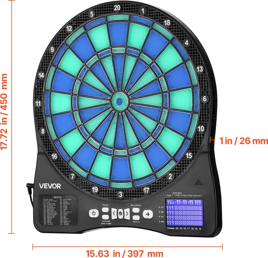 Tableau de fléchettes électronique LED VEVOR avec score de cricket LCD - 8