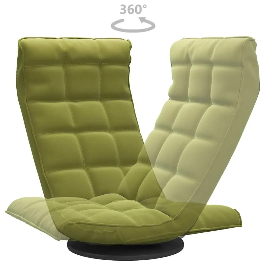 Fauteuil de sol pivotant en velours vert clair - Siège lounge modulable