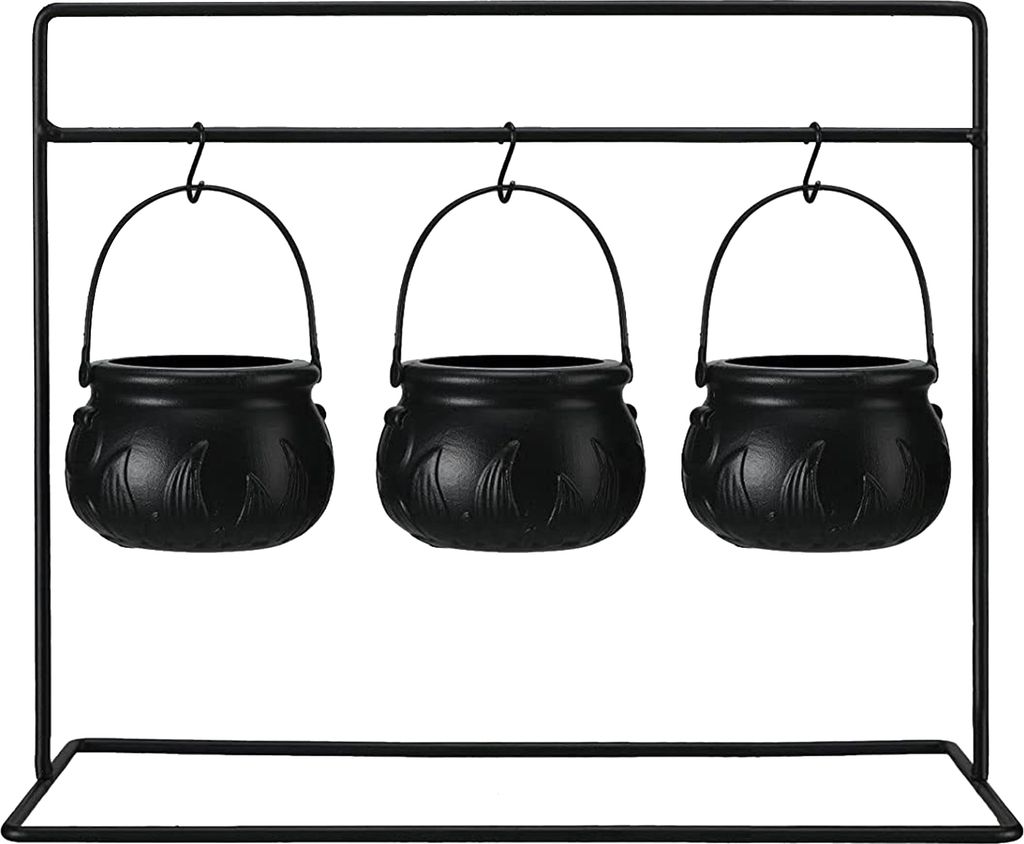 3/9 Stück Halloween-Süßigkeitenschalen, Hexenkessel, Leckerlischalen mit Eisengestell, Süßigkeiteneimer, Dekoration für Halloween-Partys