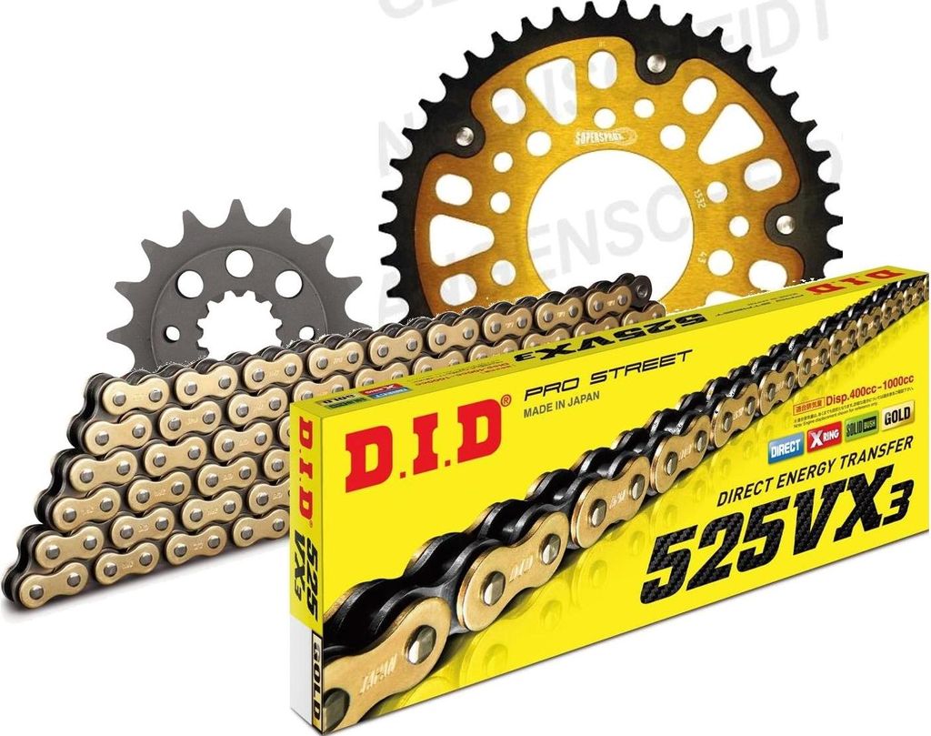 DID Kit Stealth (gold) Kompatibel mit Honda XRV750 Africa Twin 90-92 16-46-124 DID525VX3(G&B) Niet