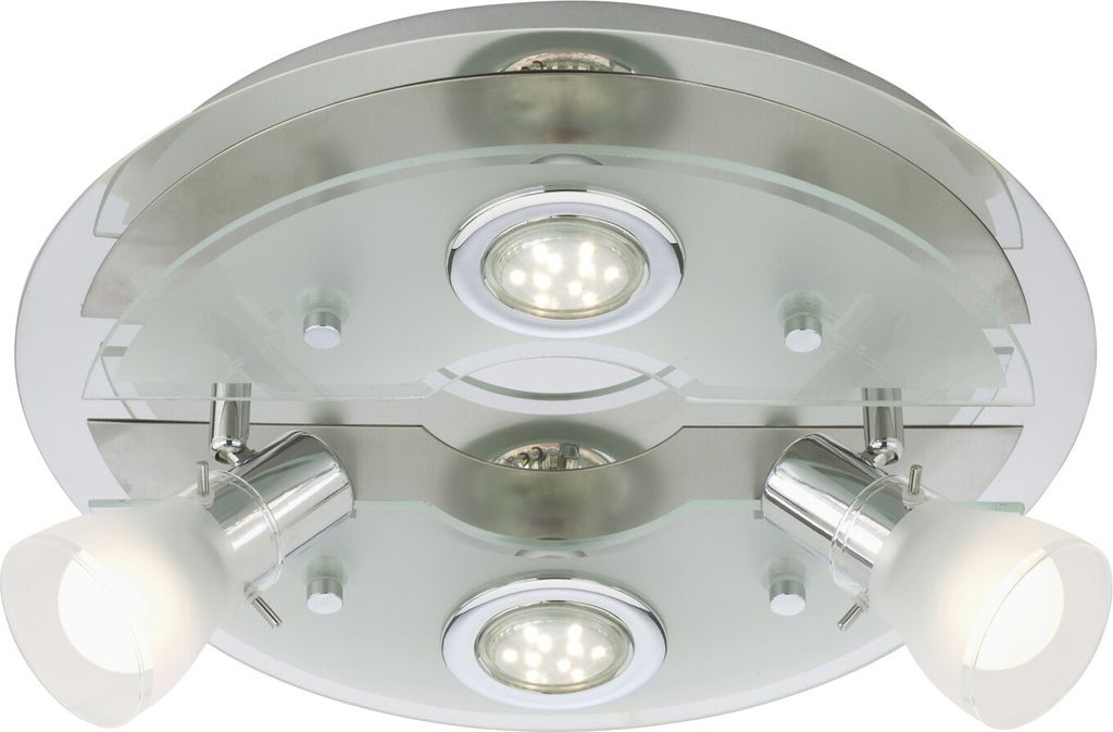 Briloner LED Deckenleuchte 4flg VASO mit 2 Strahlern rund Produktbild 