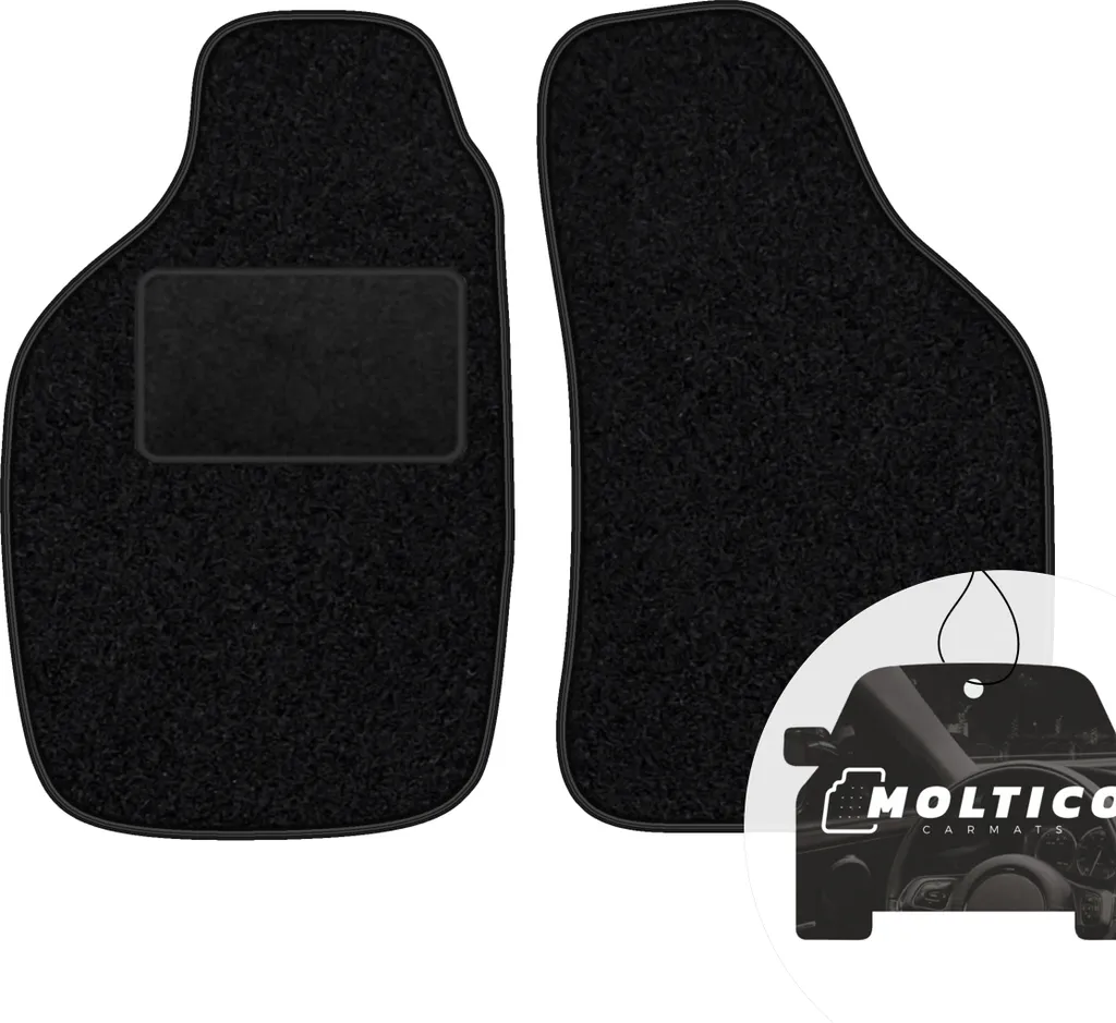 moto-MOLTICO Tappetini anteriori per auto Velours Tappetini per auto neri Set di tappetini per auto 2 pezzi adatto per Fiat Punto I 1993-1999