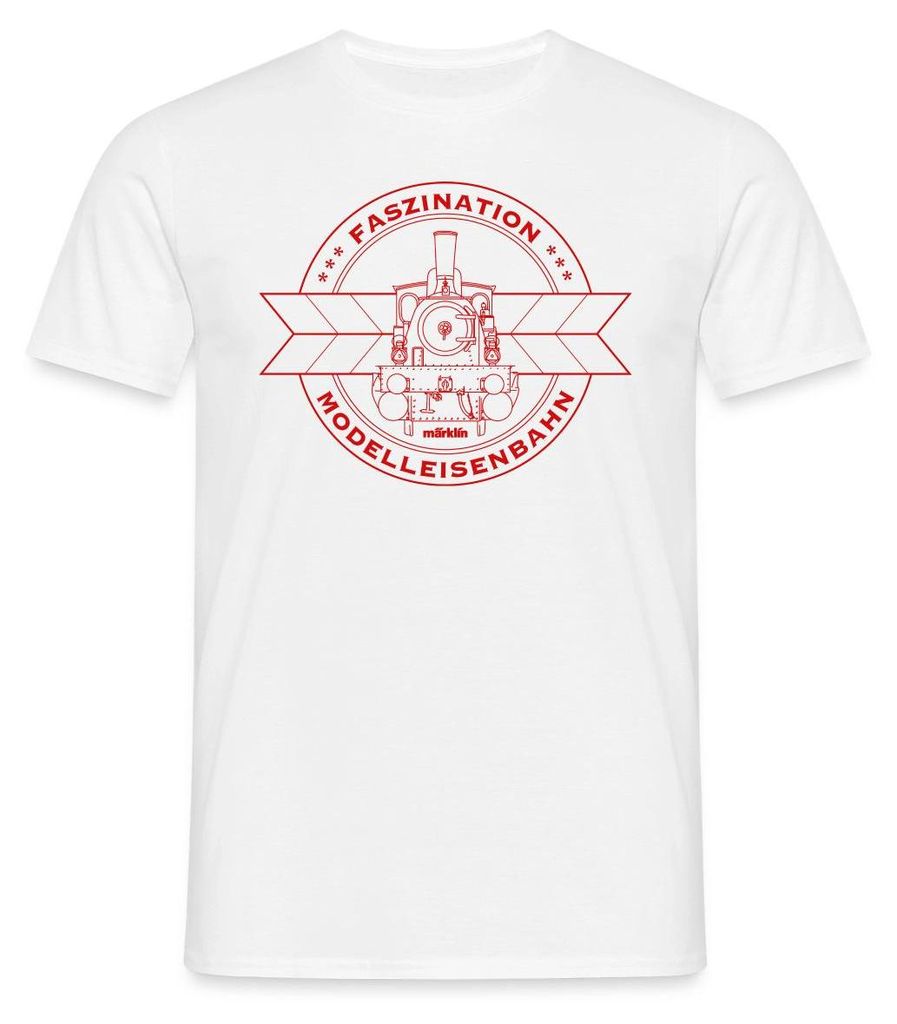 Spreadshirt Märklin Faszination Modelleisenbahn Männer T-Shirt, XXL, Weiß