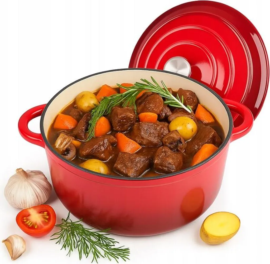 Cocotte in Ghisa 24 cm Rosso - La Migliore per Stufati e Brasati
