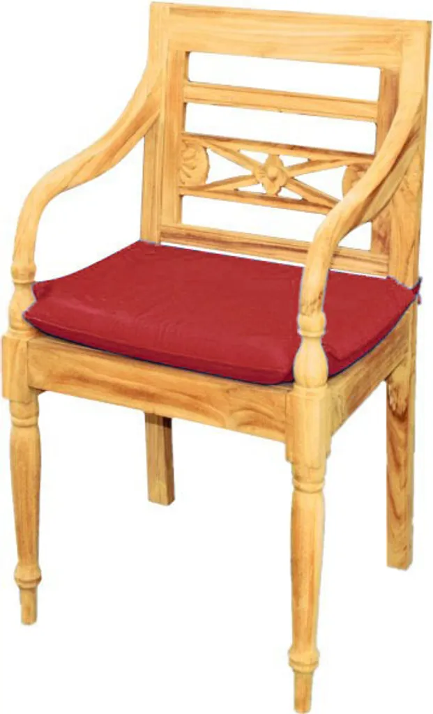 Coussin de chaise rouge 5 cm épaisseur Aoste Teako Design 45x42 cm outdoor