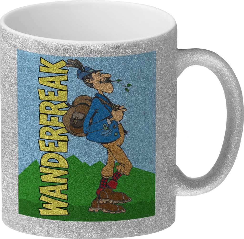Wanderfreak Glitzer-Kaffeebecher Produktbild 