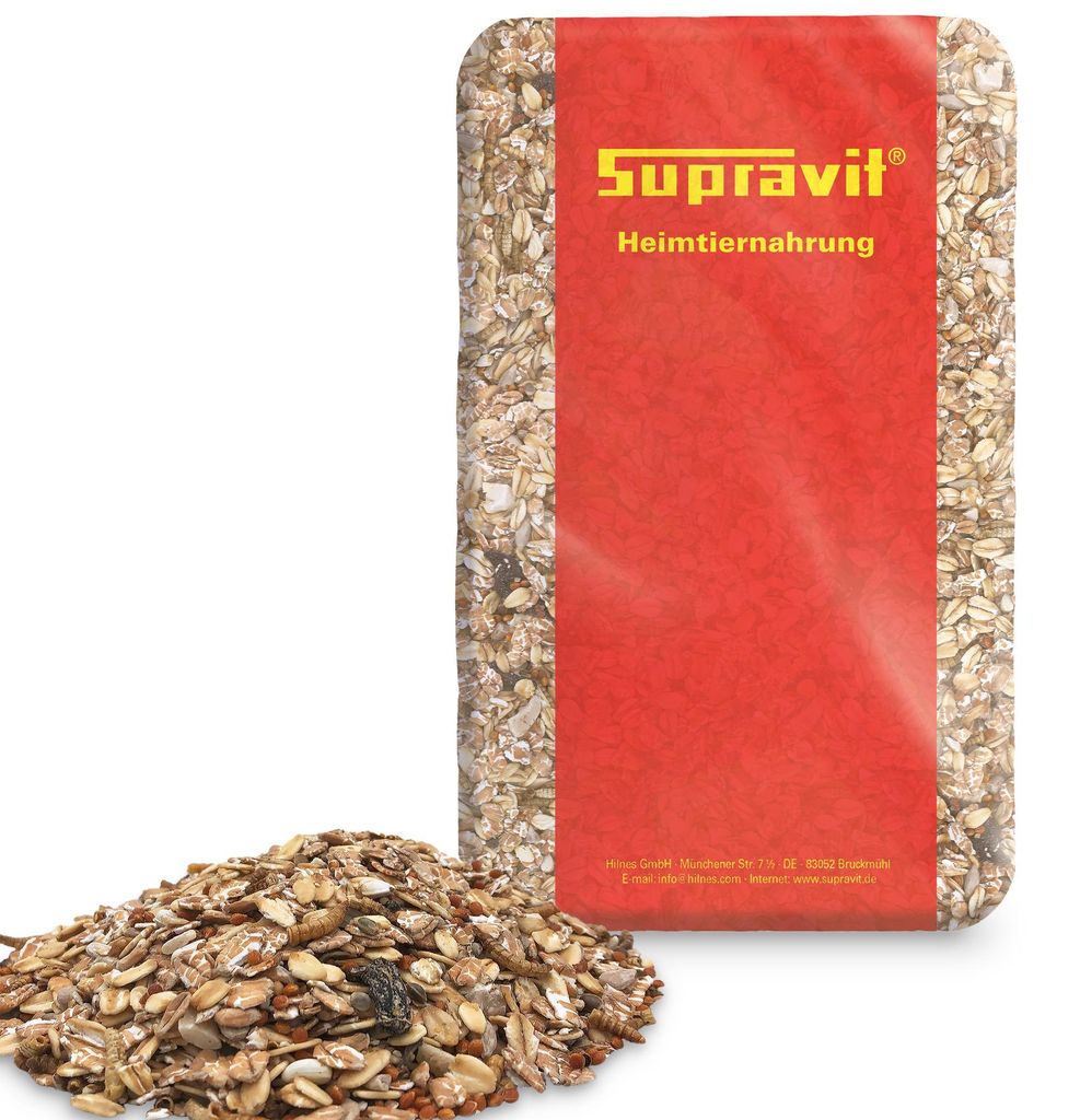 Supravit Spatzenfutter und Sperlingsfutter 25kg | Ganzjahresfutter Vogelfutter mit Mehlwürmern | Energie und Proteinreiches Wildvogelfutter