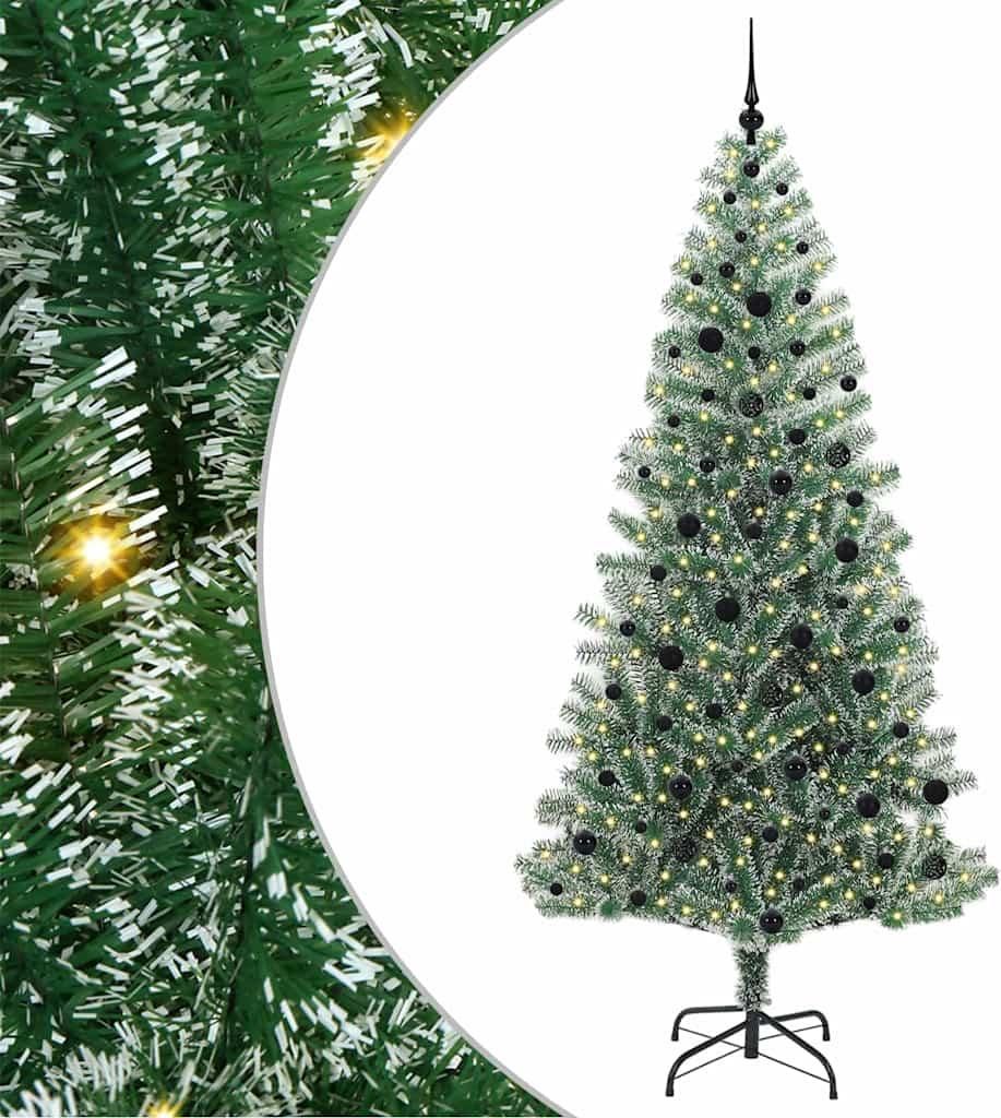 vidaXL Künstlicher Weihnachtsbaum beschneit mit LED Licht 240 cm