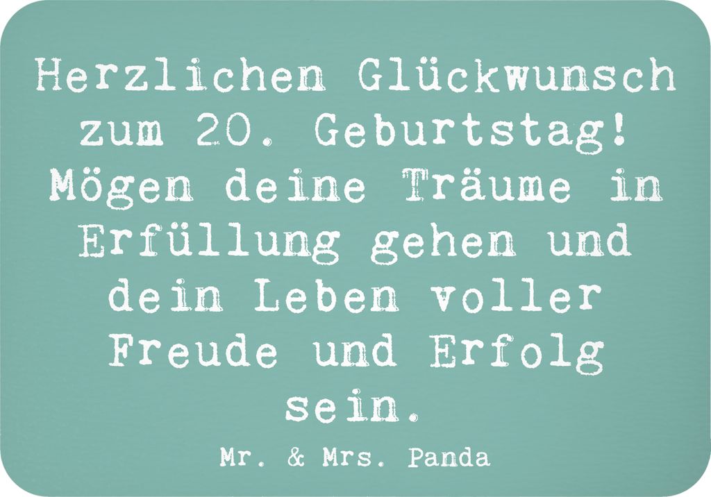 Mr. & Mrs. Panda magnet Spruch 20. Geburtstag - Meeresbrise - Geschenk, Kühlschrankmagnet, Feier, memomagnet, Alter, notizmagnet, wandmagnet, Erf...