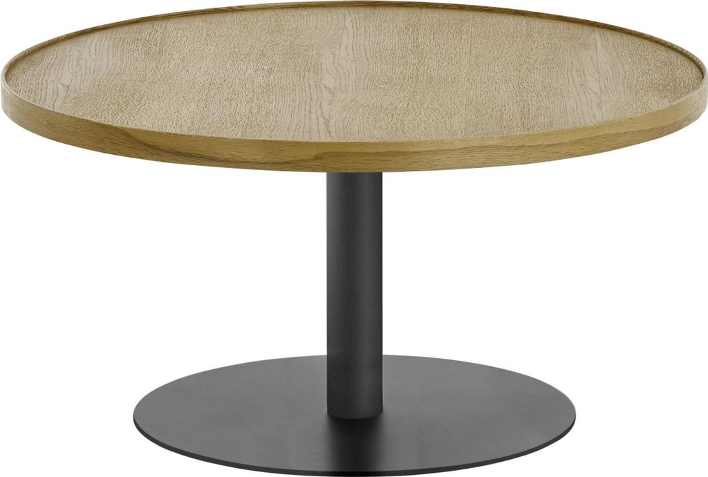 Couchtisch Monteverde | rund Ø80 | Eiche / schwarz | 80 x 40 cm